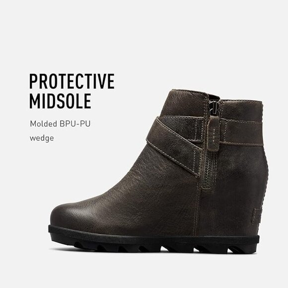 Sorel Women's Joan of Arctic Wedge II Buckle Boot Light Rain Waterproof - Quarry - Picture 5 of 12